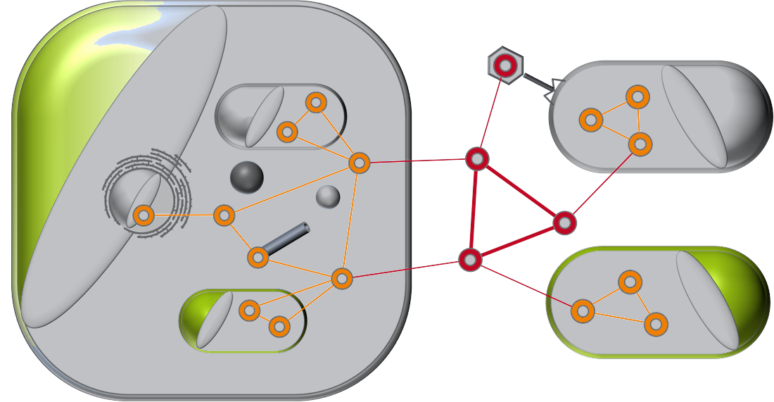MibiNet project logo — network diagram of connected microbial cells representing cross-kingdom communication